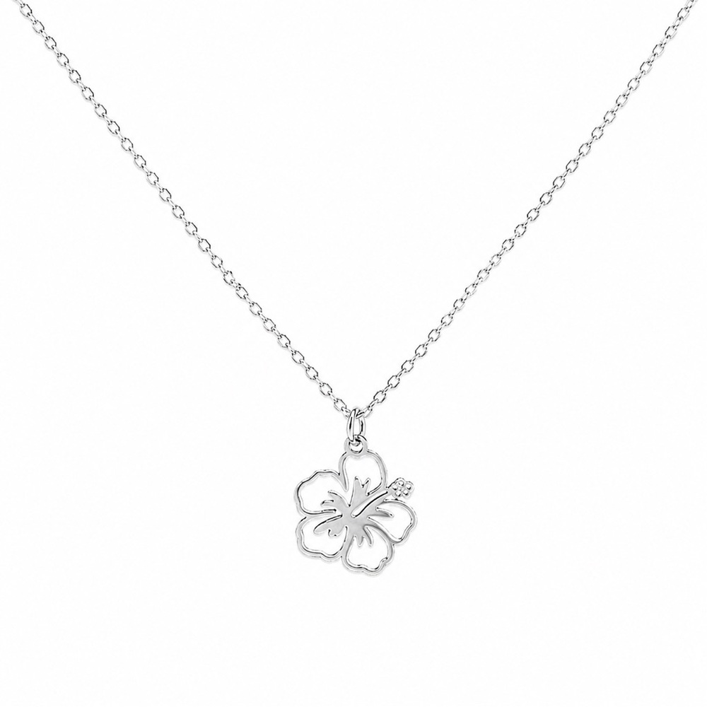 Elegant flower stainless steel necklace in Silver